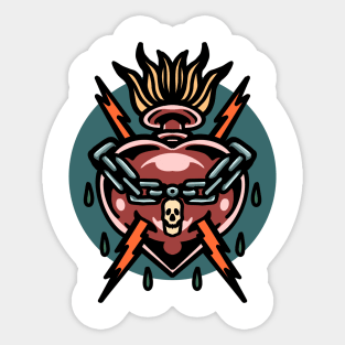 strong heart tattoo Sticker